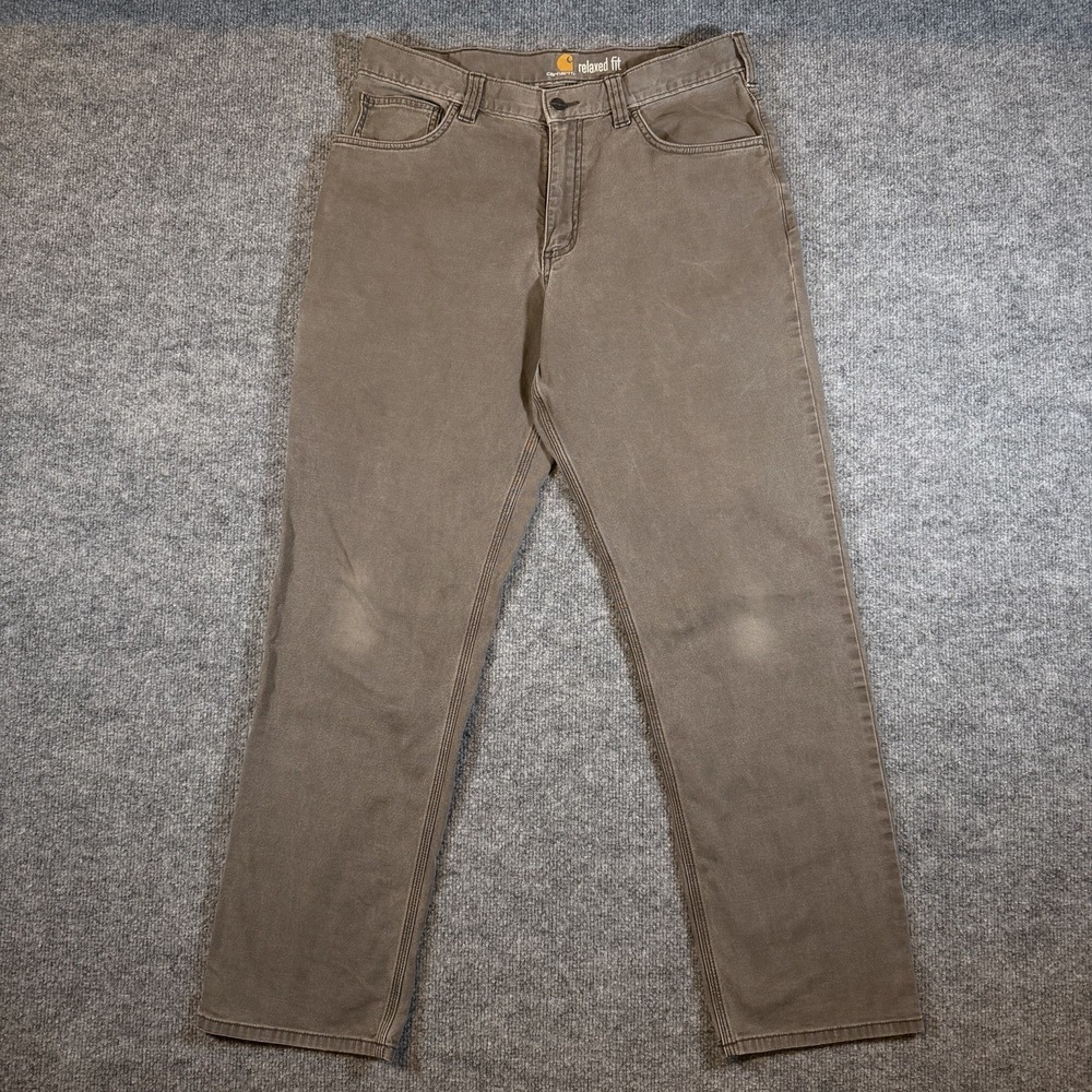 Carhartt Men's Relaxed Straight Rigby Pant 33x32 Brown Work Pants
